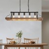 BAOURE 5-Light Black Metal Chandelier Linear Pendant Ceiling Lighting 34-inch Rustic Farmhouse Fixture Kitchen Island Dining Room - 2 of 4