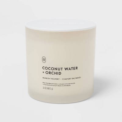 3 Wick Glass Coconut Water and Orchid Jar Candle 24oz - Threshold™