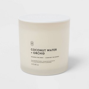 3 Wick Glass Coconut Water and Orchid Jar Candle 24oz - Threshold™ - 1 of 3