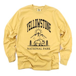 Simply Sage Market Yellowstone National Park Mountain Garment Dyed Long Sleeve - 1 of 4