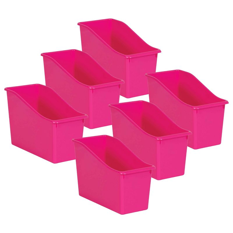 Teacher Created Resources® Pink Plastic Book Bin, Pack of 6, 1 of 3