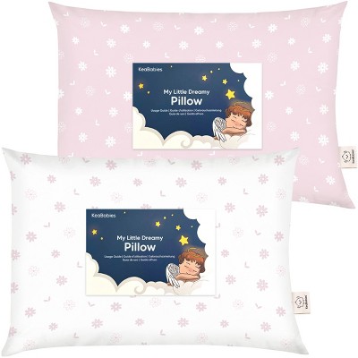 KeaBabies Toddler Pillow - Soft Organic Cotton Kids Pillows for Sleeping - Travel Pillow for Kids Age 2-5