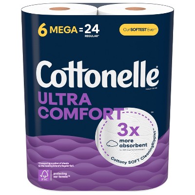 Cottonelle Ultra Comfort Toilet Paper - 6 Mega Rolls : Target