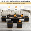 NicBex 16.9"-24.4"Exquisite Lift-Up Coffee Table Combo with 4 Stools for Living Room,2-In-1 Accent Center Table&Low Dining Table,130lbs Max - 4 of 4