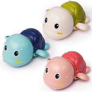 3-Pack Wind-Up Turtle Bath Toys, Colorful Swimming Pool Play Set for Toddlers Ages 1-5 - 1 of 4