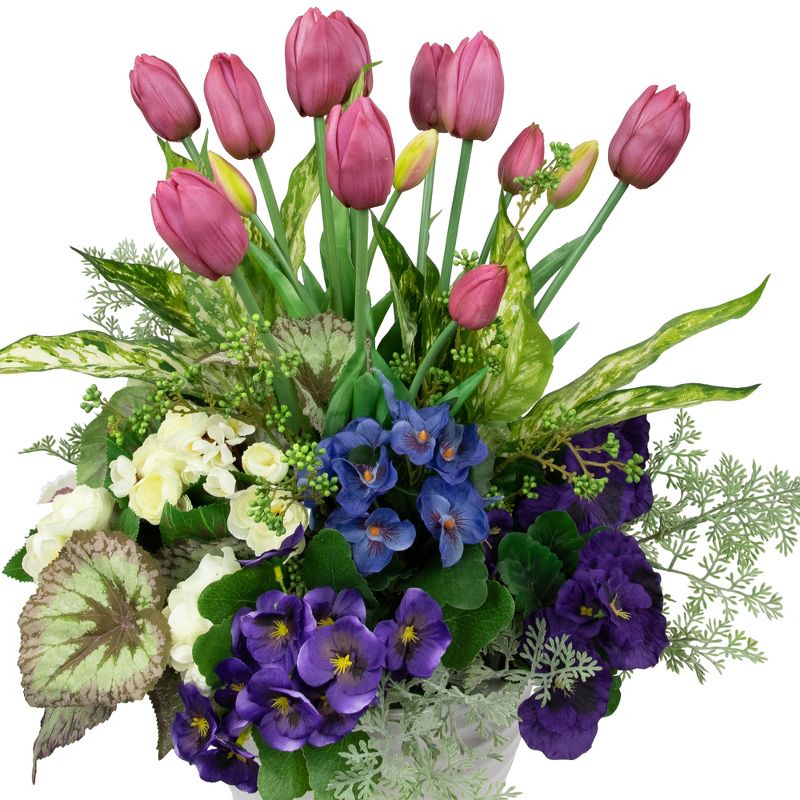 Northlight Real Touch™ Purple Artificial Tulip Floral Bundles, Set of 6 - 18", 3 of 10