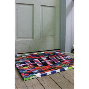 Recycled Flip-Flop Doormat – 30" × 20" Multicolor (Set of 4) by Kalalou - 1 of 3