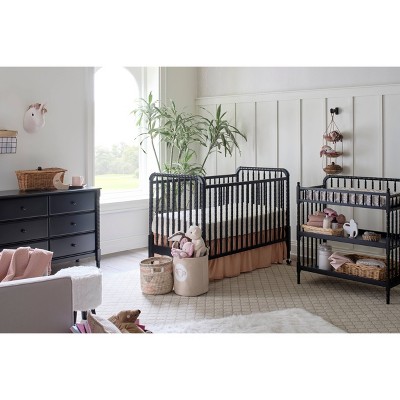 Ebony Black Wooden Changing Table with Safety Strap and Drawers