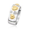 Ross-Simons Sterling Silver and 18kt Gold Over Sterling Heart Ring With Diamonds - 3 of 4