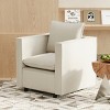Cozy Modern Linen Accent Chair with Soft Seat and Back Cushion, Comfortable Sofa Chair for Living Room or Reading Corners-The Pop Home - 3 of 4