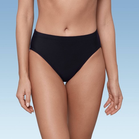 Women's Upf 50 Mid-rise Bikini Briefs - Aqua Green® Black S : Target