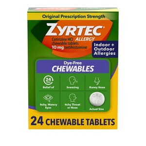 Zyrtec Adult Dye Free Cetirizine 10mg Chewables - 24ct - 1 of 4
