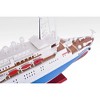 Old Modern Handicrafts Queen Elizabeth II Ship Model 41 Inch Painted Ocean Liner with Wood Base Display - 2 of 4