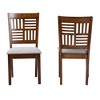 2pc Deanna Fabric and Wood Dining Chair Set Brown - Baxton Studio - 3 of 4