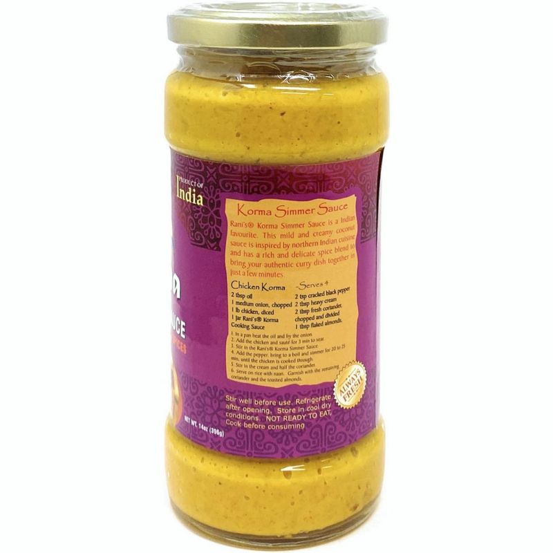Korma Vegan Simmer Sauce 14oz (400g) - Rani Brand Authentic Indian Products, 4 of 6