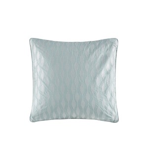 LIVN CO. 200TC Cotton Seafaom Blue Embroidered Euro Sham - 1 of 4