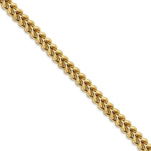 Black Bow Jewelry 4.5mm 14k Yellow Gold Hollow Franco Chain Necklace - 1 of 4