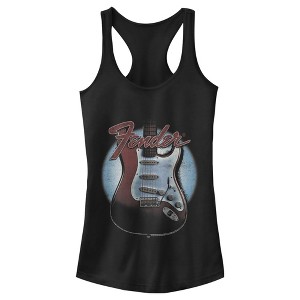 Juniors Womens Fender Guitar Spotlight Logo Racerback Tank Top - 1 of 4