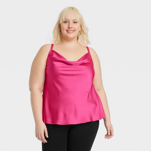 Women's Short Sleeve V-neck T-shirt - Ava & Viv™ Pink 1x : Target