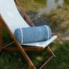 8" x 20" Waki Blue Bolster Filled Decorative Indoor/Outdoor Accent Throw Pillow - 2 of 4