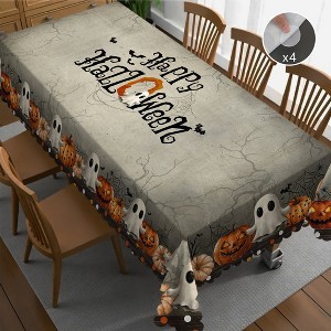 Halloween Tablecloth, Witch Castle Ghost Decorative Table Cloth, Holiday Fabric Table Cover for Party Picnic Dinner Decor - 1 of 4