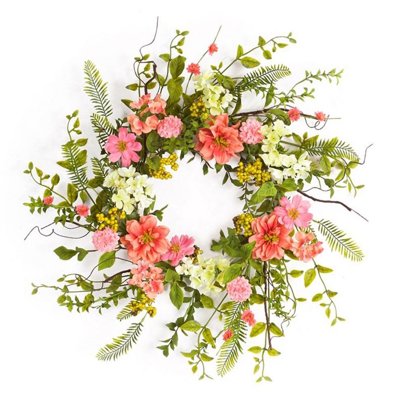 27" Multicolor Floral Grapevine Spring and Summer Wreath