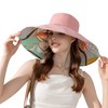 Anna-Kaci Wide Brim Floppy Sun Hat with Colorful Printed Underside UV Protection Lightweight Foldable Design for Outdoor Use - 2 of 4