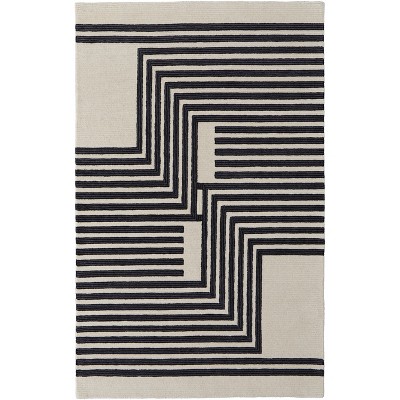 Maguire Transitional Abstract Gray/Ivory/Black Area Rug