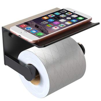 Wall Mount Toilet Paper Holder With Shelf Acrylic Single Roll Paper