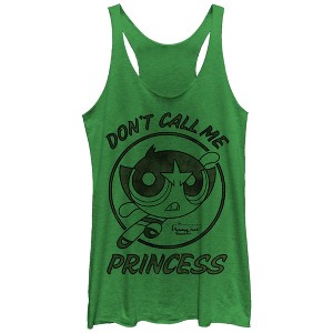 Women's The Powerpuff Girls Buttercup Princess Racerback Tank Top - 1 of 3