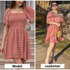 EXLURA Women's Summer Casual Square Neck Dresses Ruffle Short Sleeve Swiss Dot Flowy Mini Dress - 3 of 4