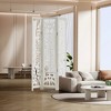 Lirago 68 in. Wood Outdoor Privacy Screens Garden Outdoor Fence 3 pieces White - 2 of 4