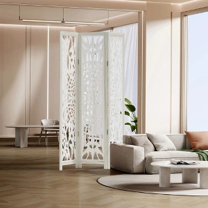 Spassway Rustic Folding Wood Room Divider Vintage Freestand Privacy Screen for Room Seperation Living Room Bedroom Office Room - 1 of 4