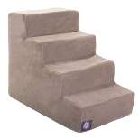 Majestic Pet 4 Step Suede Pet Stairs - Stone - Large