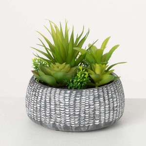 Sullivans Artificial 6" Succulent Cement Premade - 1 of 4