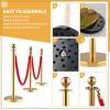 Stanchions and Velvet Ropes, 8Pcs Gold Stanchions with Retractable Belts, Hollow Base Posts or Wedding, Parties, Exhibition - 4 of 4