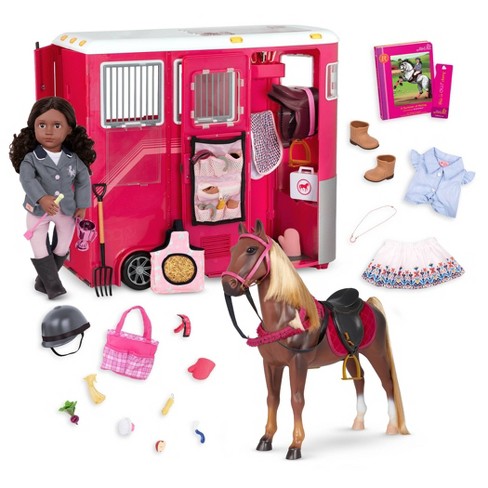 Our Generation Rashida with Horse & Trailer Accessory Set Posable 18" Doll Equestrian Bundle - image 1 of 4