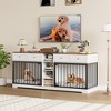 Whizmax 82” Large Dog Crate with 4 Drawers and Shelves, Double Dog Crate Furniture TV Stand, Wooden Heavy Duty Dog Crate for Medium Large Dogs - 3 of 4