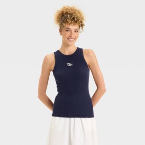 Women's Slim Fit Ribbed Tank Top - A New Day™ - 1 of 3