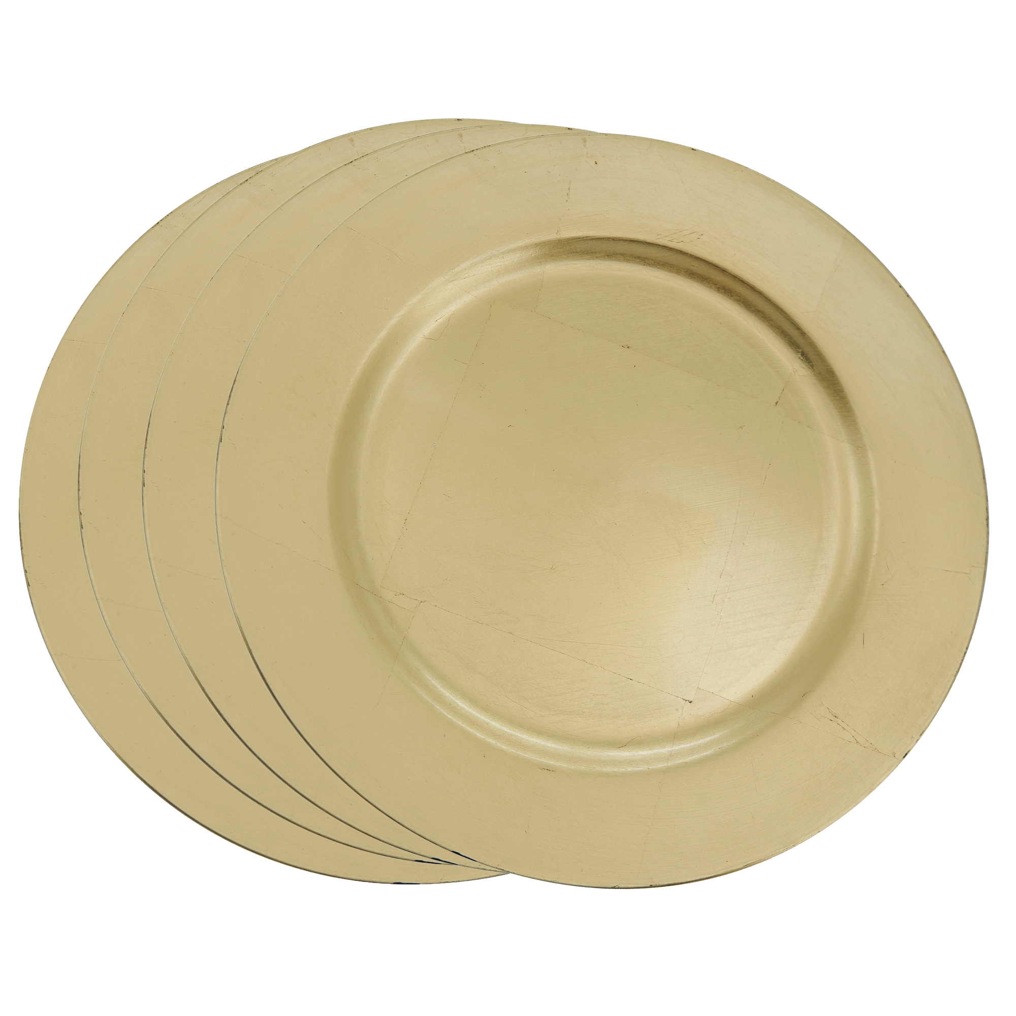 Saro Lifestyle Classic Solid Color Charger Plates, Gold, 13" Round