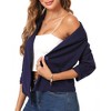 Women's Blazer 3/4 Gathered Sleeve Lapel Cardigan Dressy Light Weight Suit Jackets Fall Elasticity Short Blazers Dressy - 4 of 4