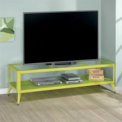 Elton Modern Metal 72-inch TV Stand in Apple Green - Furniture of America