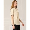 Allegra K Women's Work Office Half Placket Ruffled Puff Sleeve Blouse 2 Packs - image 4 of 4