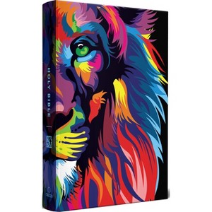 KJV Holy Bible, Multi Color Lion of Judah, Large Print, Handy Size Format, Hardcover, Ribbon Marker, and Red Letter - by  King James Version - 1 of 1