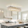 Ludomide Rectangle Chandelier, Modern Crystal Raindrop Chandelier , 8-Lights Flush Mount Ceiling Lights Fixture-L40" - 2 of 4
