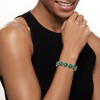 Ross-Simons 30.00 ct. t.w. Emerald and .10 ct. t.w. Diamond Flower Bracelet in Sterling Silver Size 8 - 2 of 3