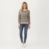 Anna-Kaci Women's Leopard Print Knit Sweater with Ribbed Trim and Crew Neckline - 3 of 4