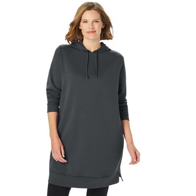 Woman Within Plus Size Longer-Length Hoodie Sweatshirt.