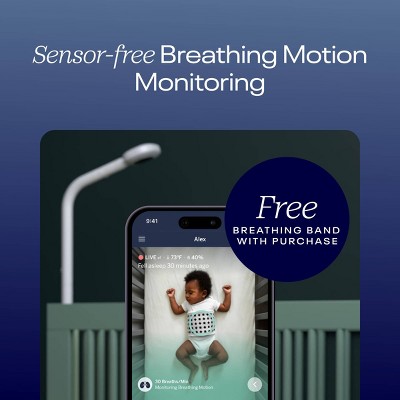 Nanit Pro White Baby Monitor with Wall Mount and Flex Stand