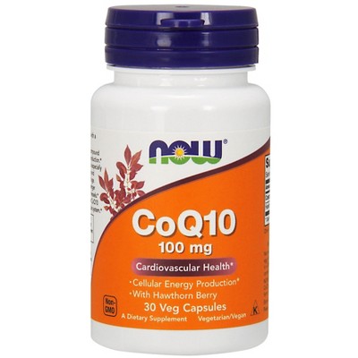 CoQ10 100mg with Hawthorn Berry by Now Foods  -  30 VegCap